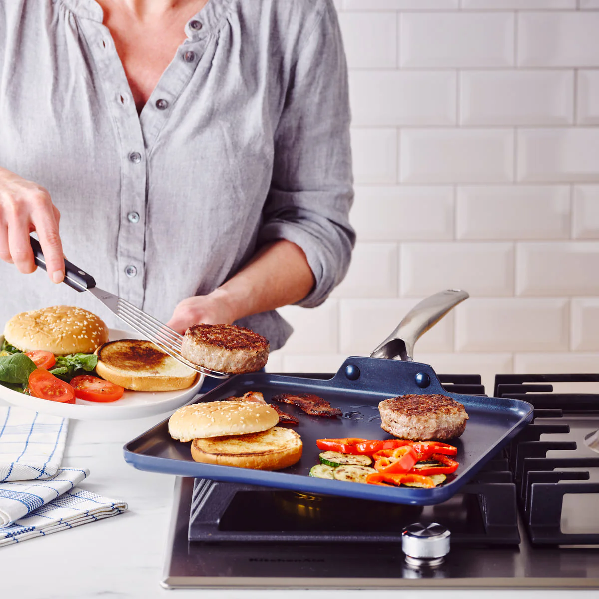 Blue Diamond<br> Griddle Pan - 28cm - Image 3