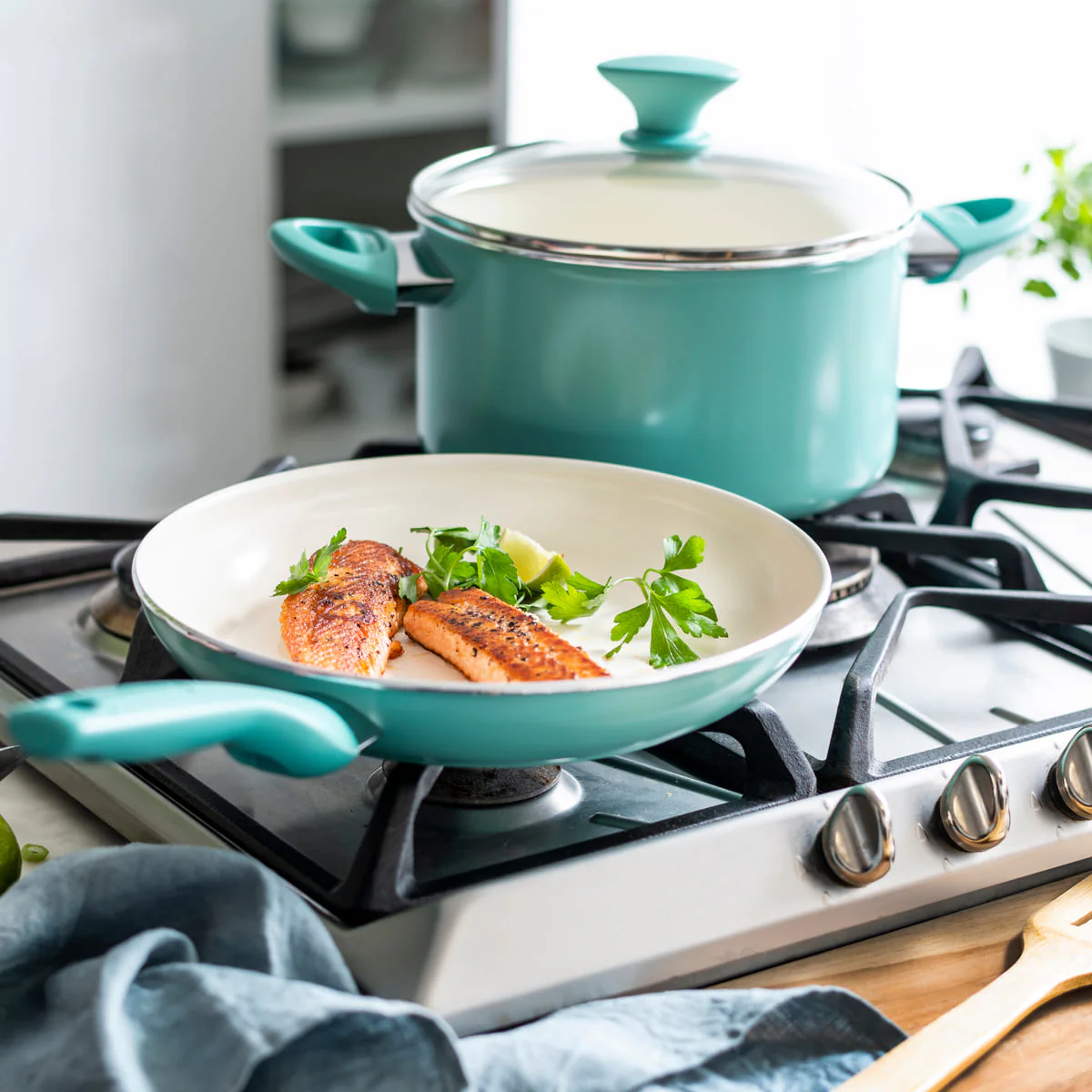Rio<br>17pc Cookware Set, Turquoise - Image 4