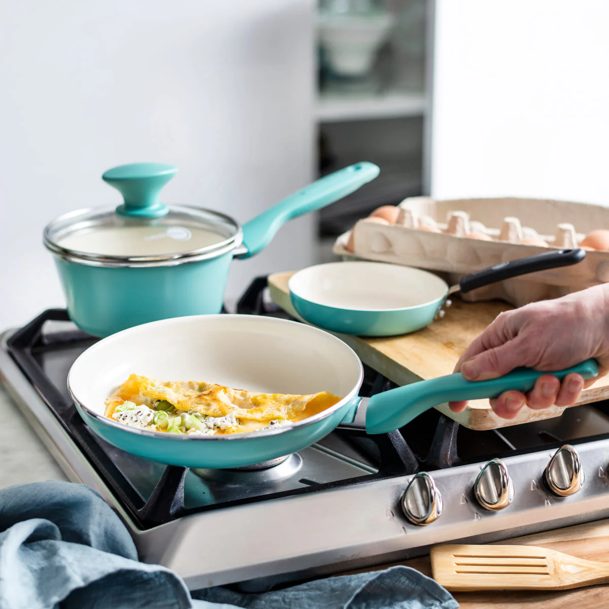 Rio<br>17pc Cookware Set, Turquoise - Image 5