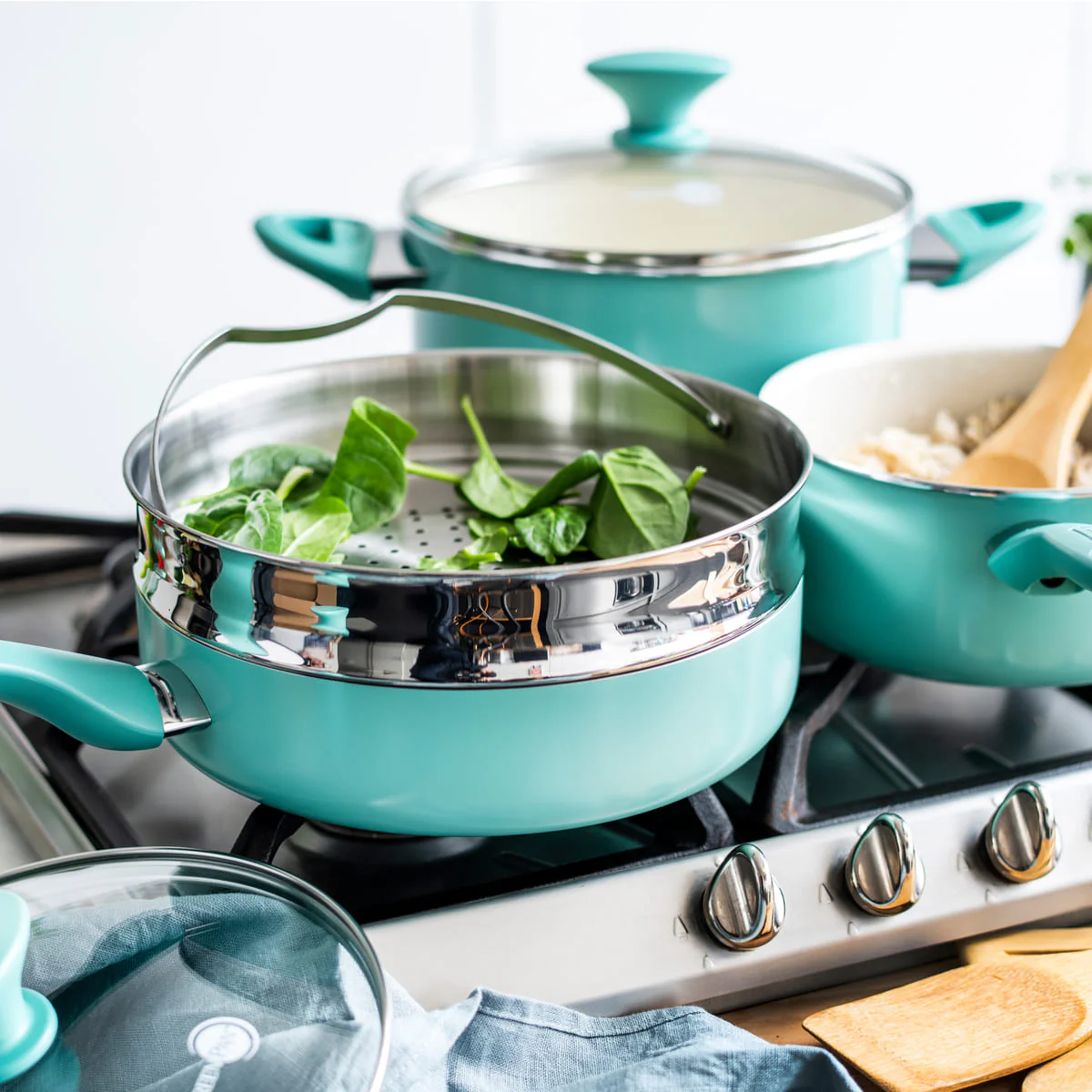 Rio<br>17pc Cookware Set, Turquoise - Image 7