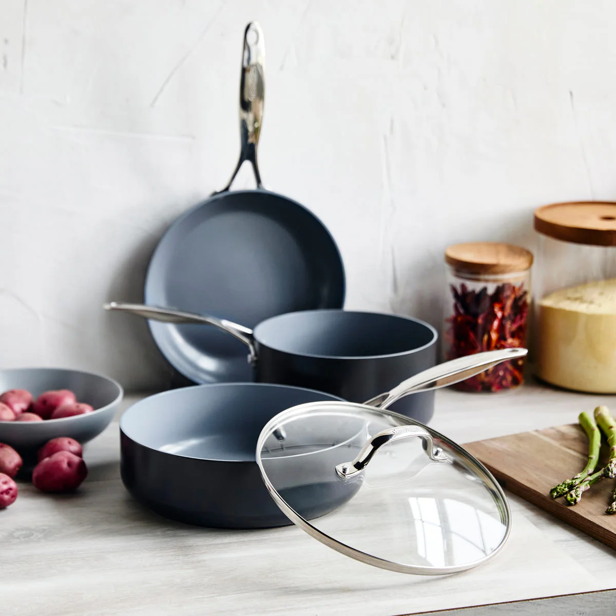 Valencia Pro<br> 4PC COOKWARE SETS, DARK GREY - Image 3