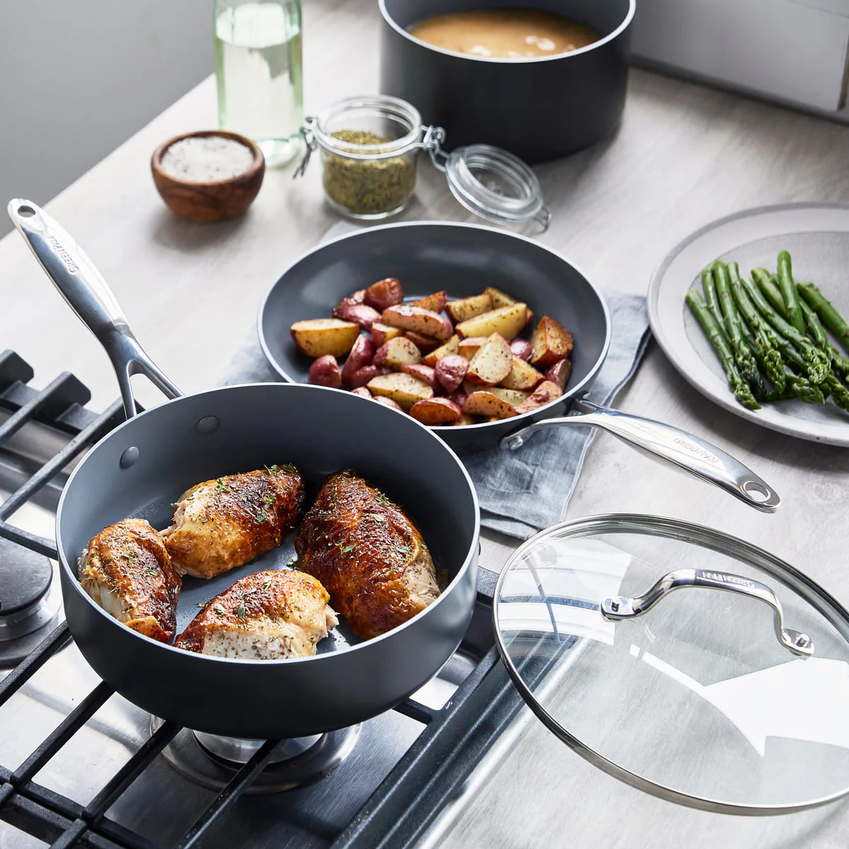 Valencia Pro<br> 4PC COOKWARE SETS, DARK GREY - Image 4