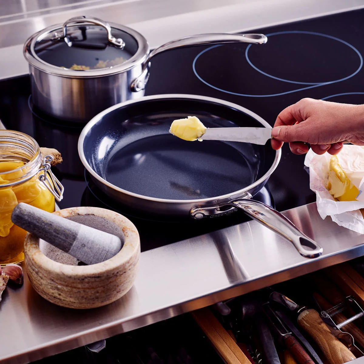 Premiere<br> Frying Pan, Stainless Steel - 20cm - Image 6