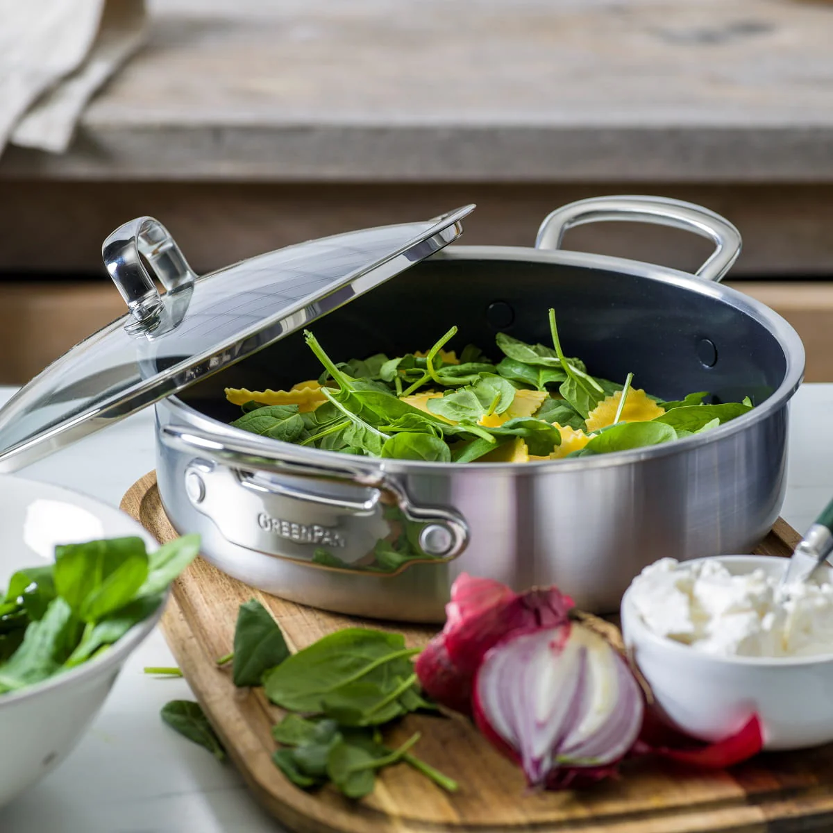 Premiere<br> Skillet with Lid, Stainless Steel - 30cm - Image 6
