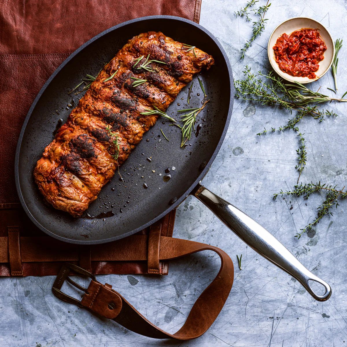 Barcelona Pro<br> oval fish pan, black - 33 x 23cm - Image 5