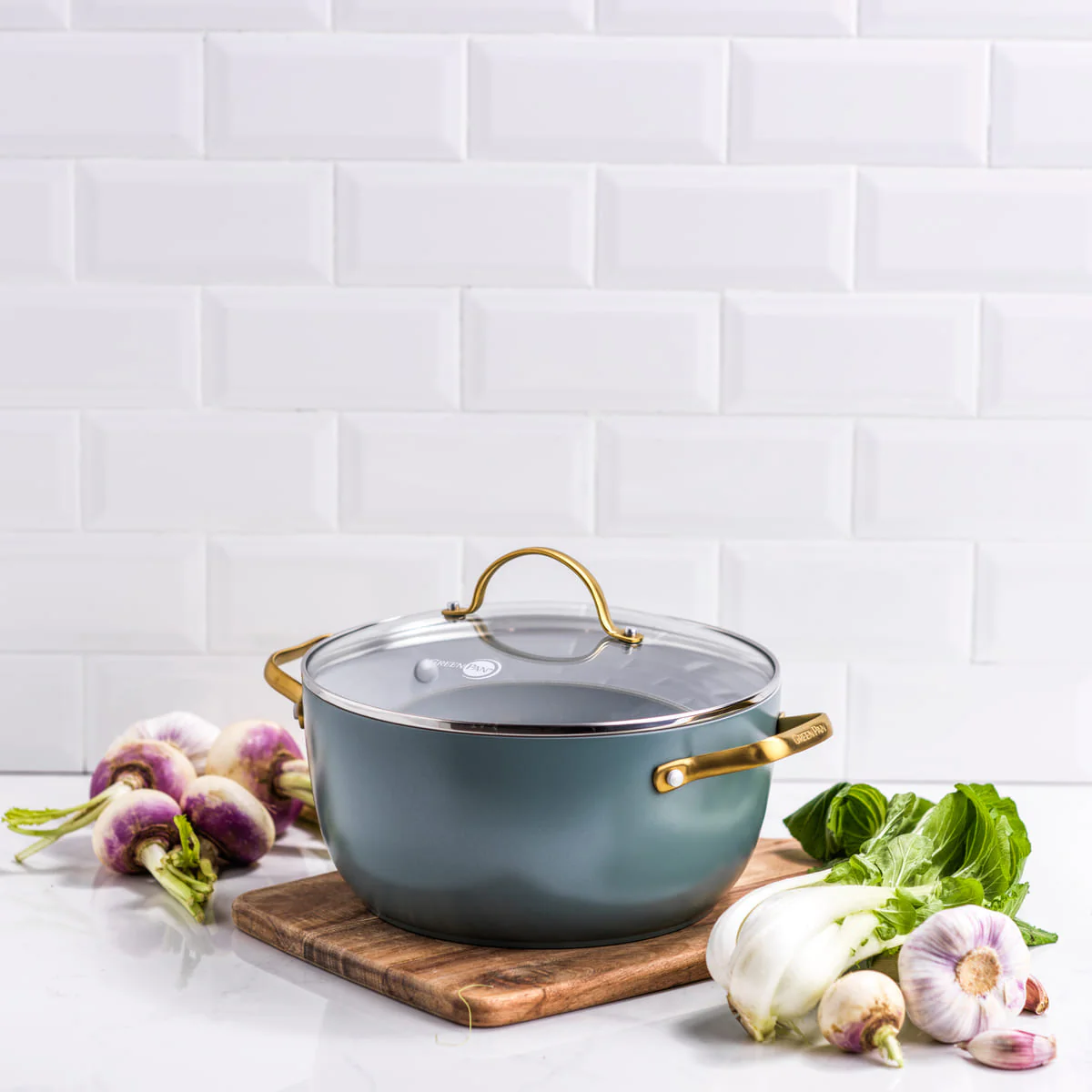 Padova<br> STOCK POT WITH LID, SMOKEY SKY BLUE - 24CM - Image 2