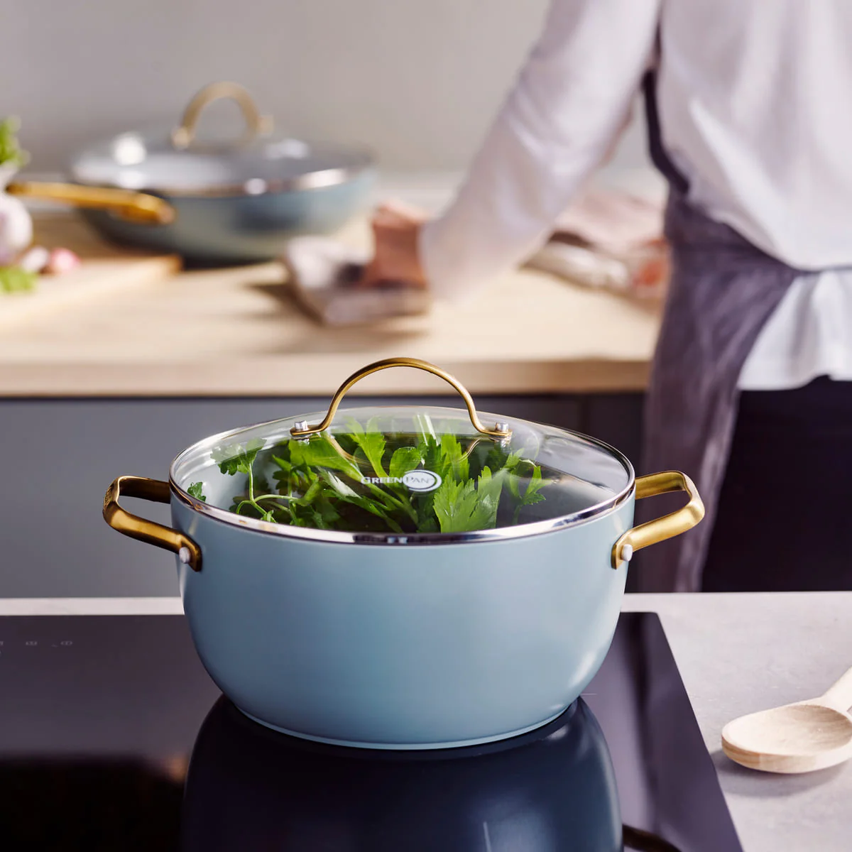 Padova<br> STOCK POT WITH LID, SMOKEY SKY BLUE - 24CM - Image 6