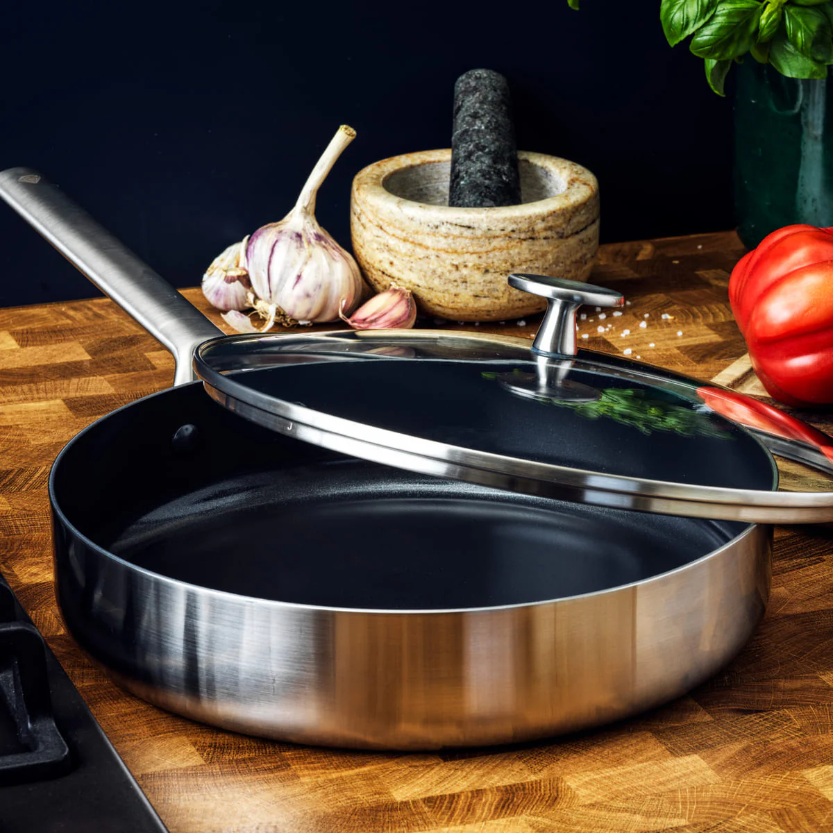 Blue Diamond<br> Tri Ply Stainless Steel Skillet, 28cm - Image 2