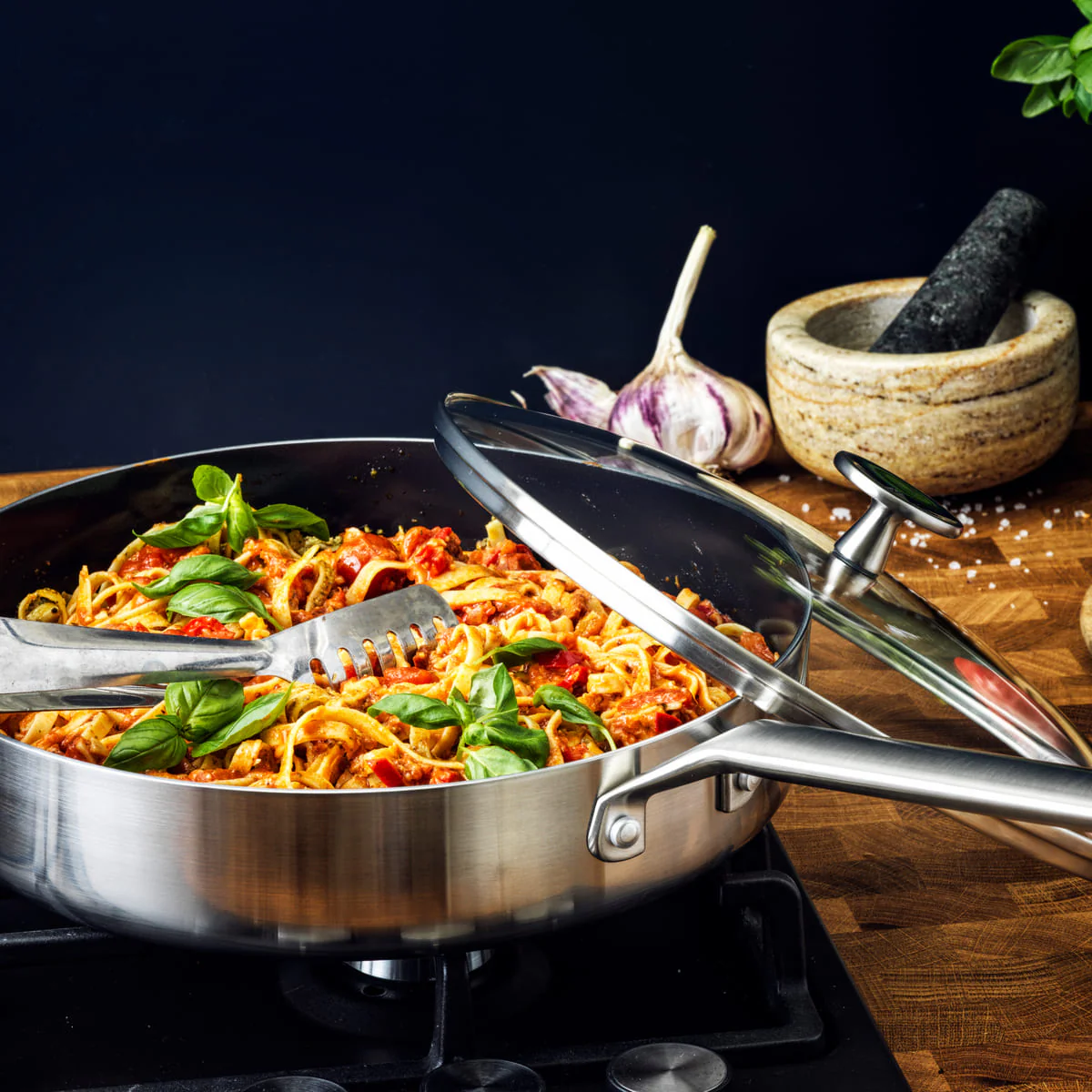Blue Diamond<br> Tri Ply Stainless Steel Skillet, 28cm - Image 4