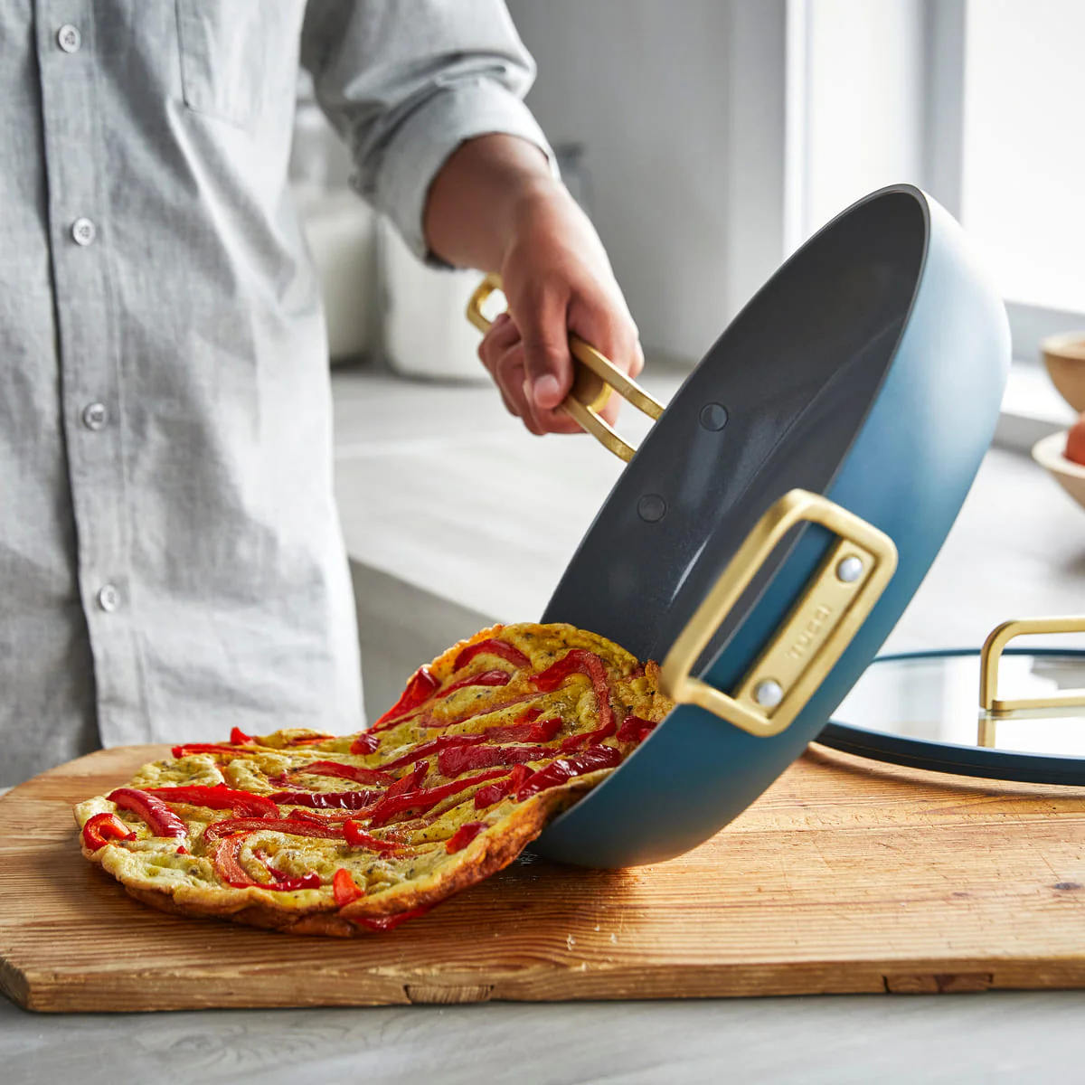 Stanley Tucci™<br> Ceramic Non-Stick 30CM Frypan with Lid | Venetian Teal - Image 2