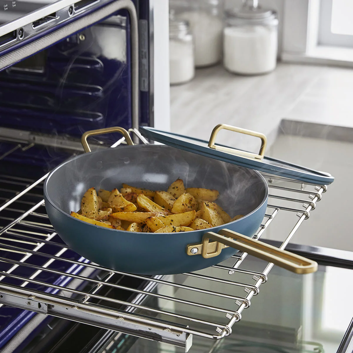 Stanley Tucci™<br> Ceramic Non-Stick 33cm Essential Stanley Pan | Venetian Teal - Image 4