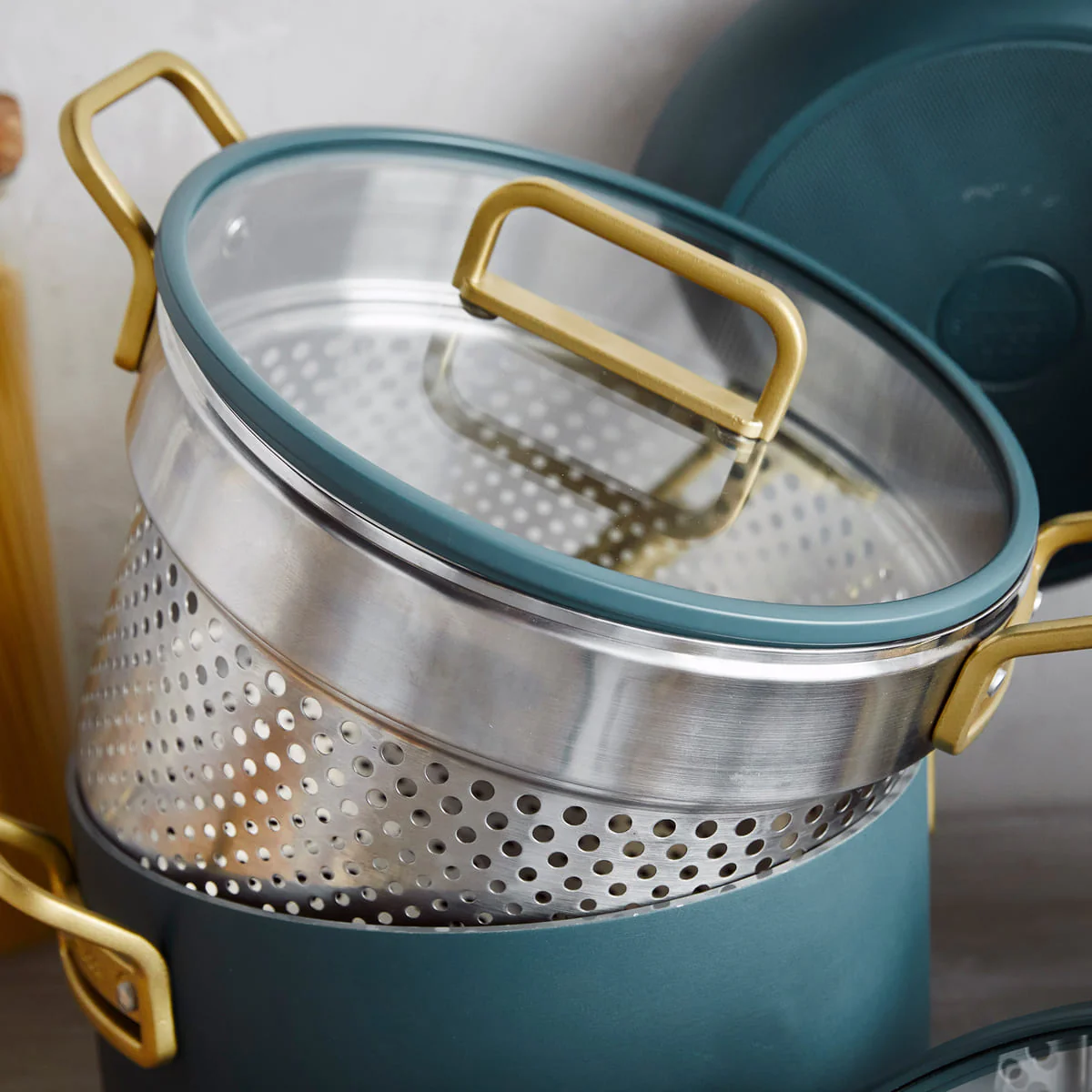 Stanley Tucci™<br> Ceramic Non-stick 11-Piece Cookware Set | Venetian Teal - Image 10