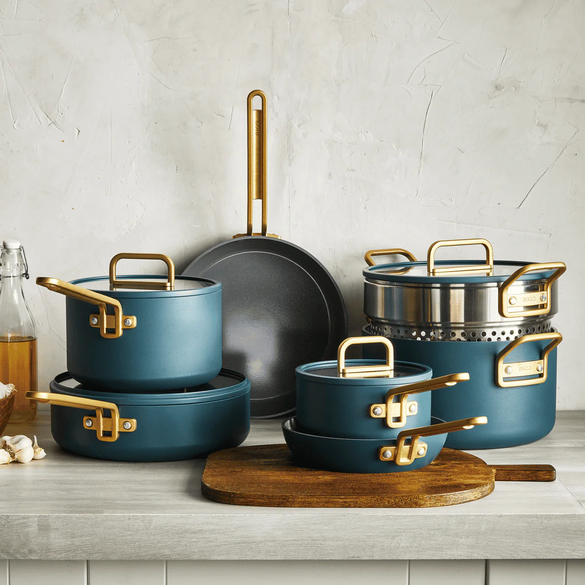 Stanley Tucci™<br> Ceramic Non-stick 11-Piece Cookware Set | Venetian Teal - Image 2