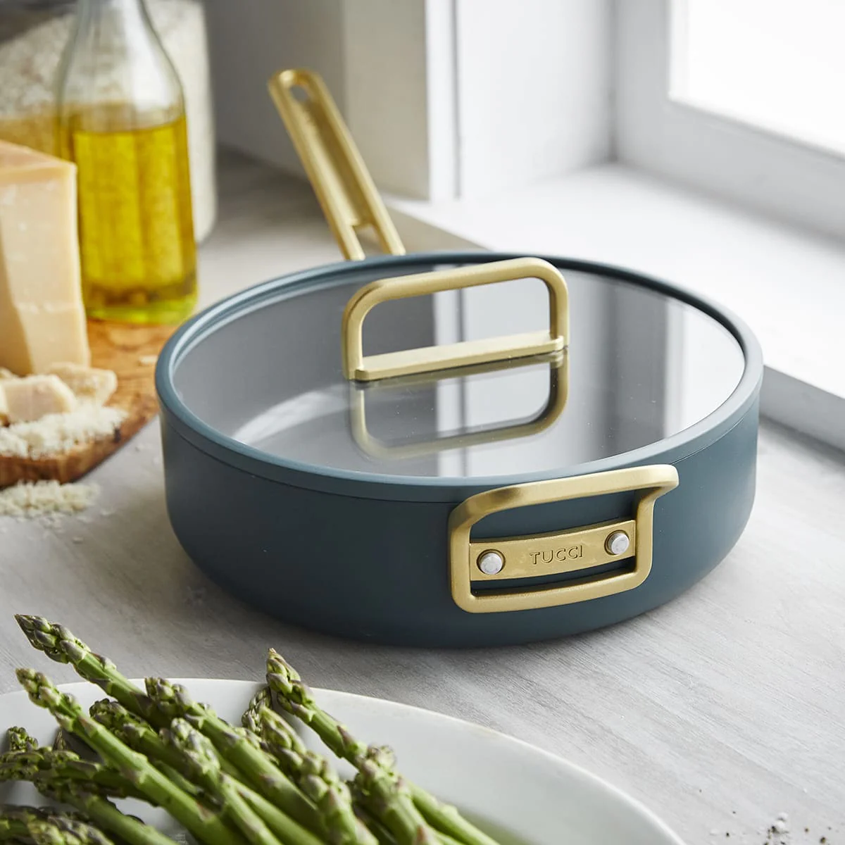 Stanley Tucci™<br> Ceramic Non-stick 11-Piece Cookware Set | Venetian Teal - Image 7