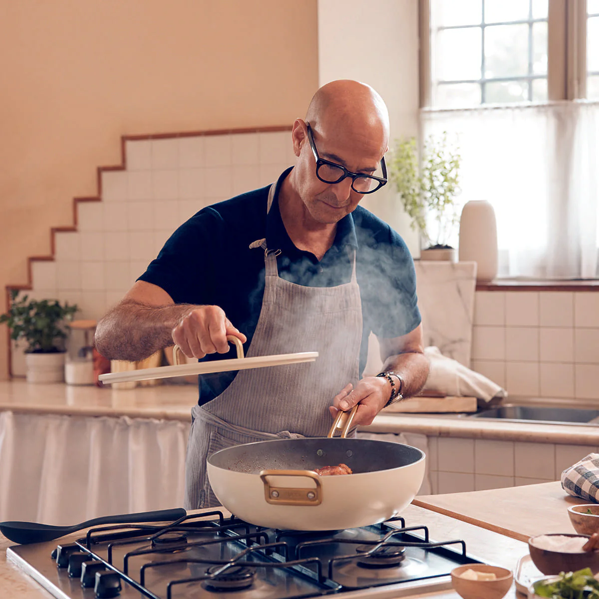 Stanley Tucci™<br> Ceramic Non-stick 11-Piece Cookware Set | Carrara White - Image 14