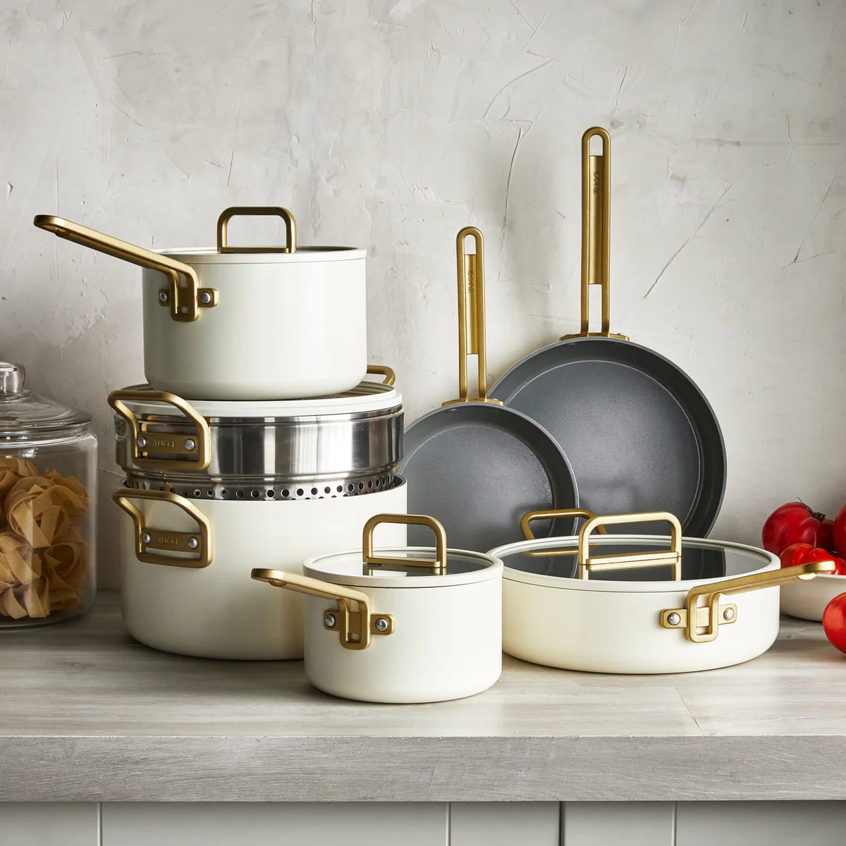 Stanley Tucci™<br> Ceramic Non-stick 11-Piece Cookware Set | Carrara White - Image 2