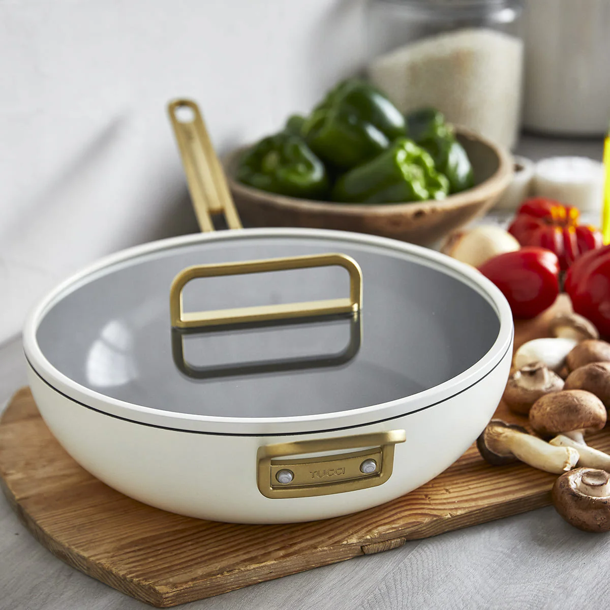 Stanley Tucci™<br> Ceramic Non-stick 11-Piece Cookware Set | Carrara White - Image 7