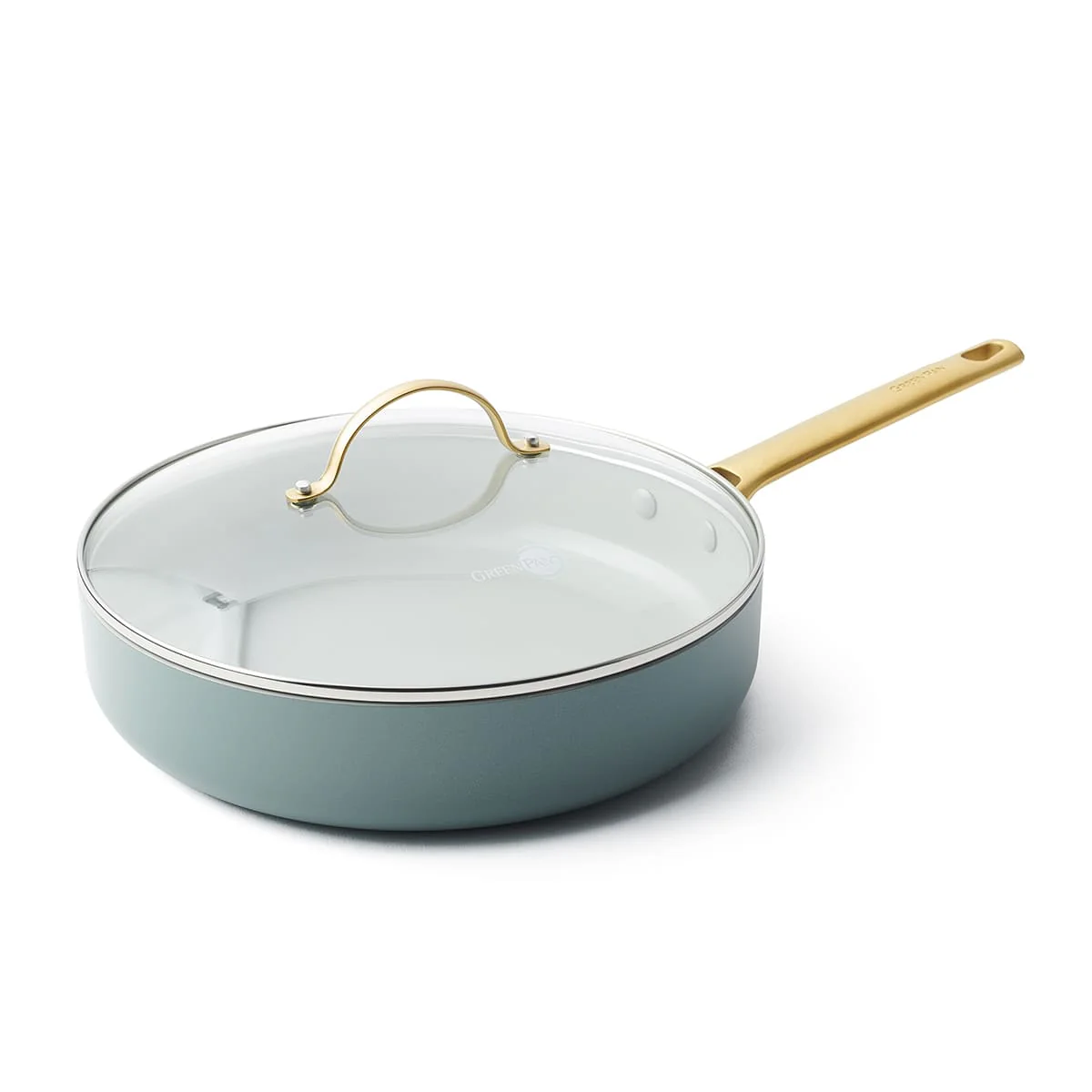 Padova<br> skillet with lid, smokey sky blue - 28cm