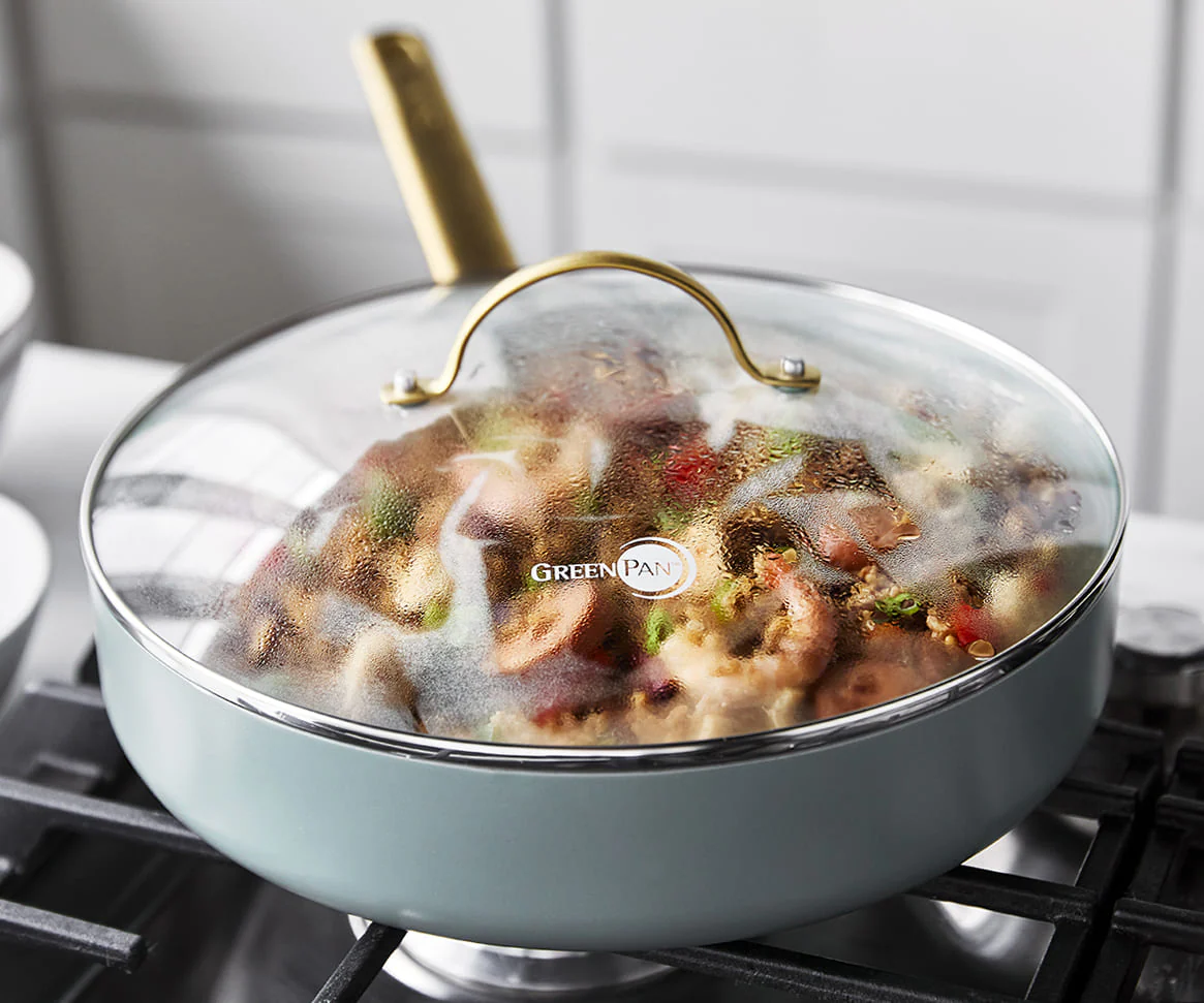 Padova<br> skillet with lid, smokey sky blue - 28cm - Image 6