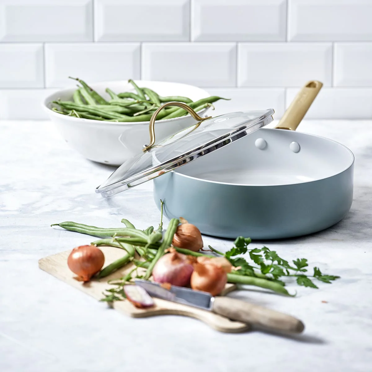 Padova<br> skillet with lid, smokey sky blue - 28cm - Image 7