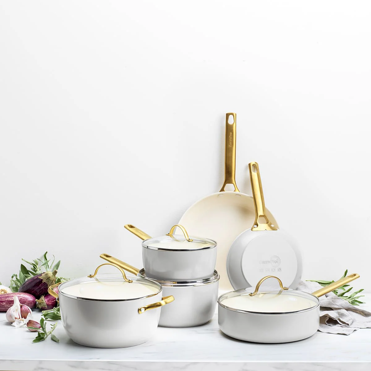 Padova<br> 6 (10) PC COOKWARE SET, DOVE GREY - Image 2