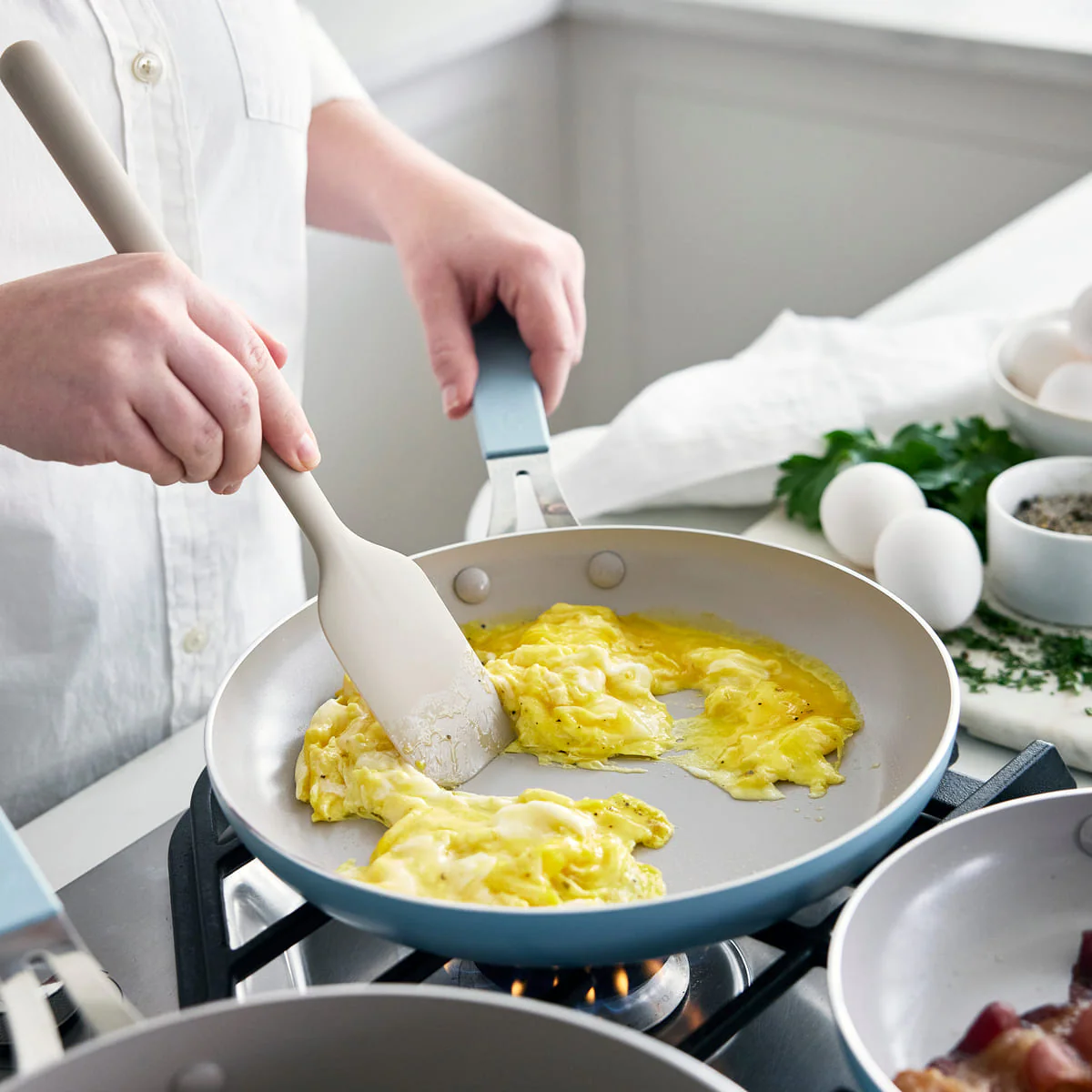 GreenLife Dream<br> 11pc Cookware Set, Blue Haze - Image 3
