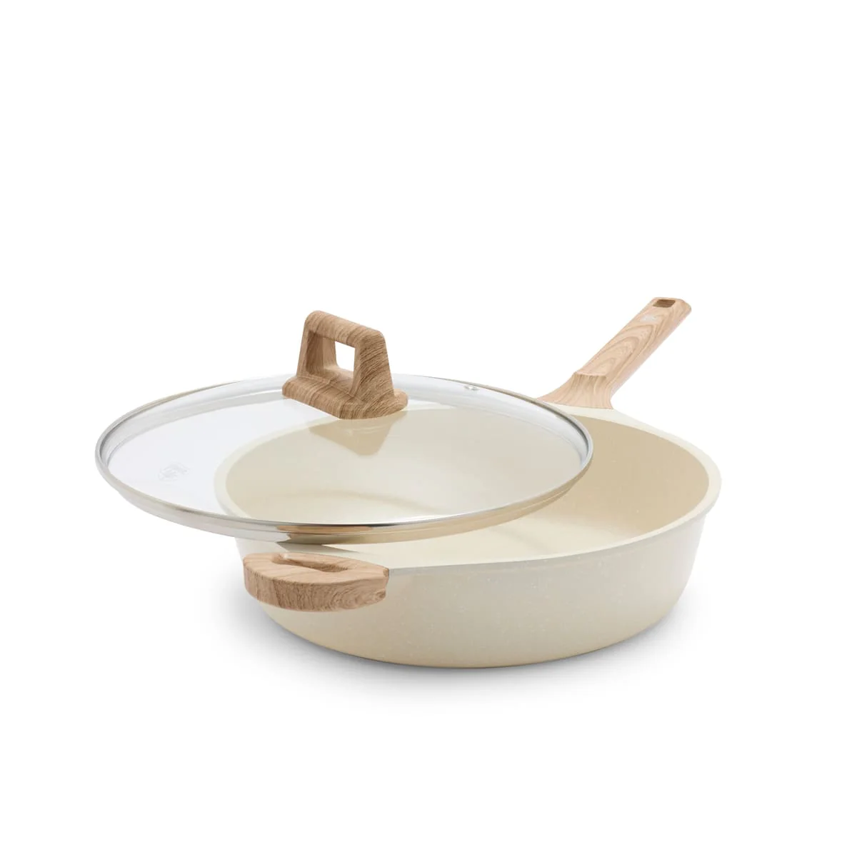 GreenLife Arte<br> 8pc Cookware Set, Cream with White Speckle - Image 4
