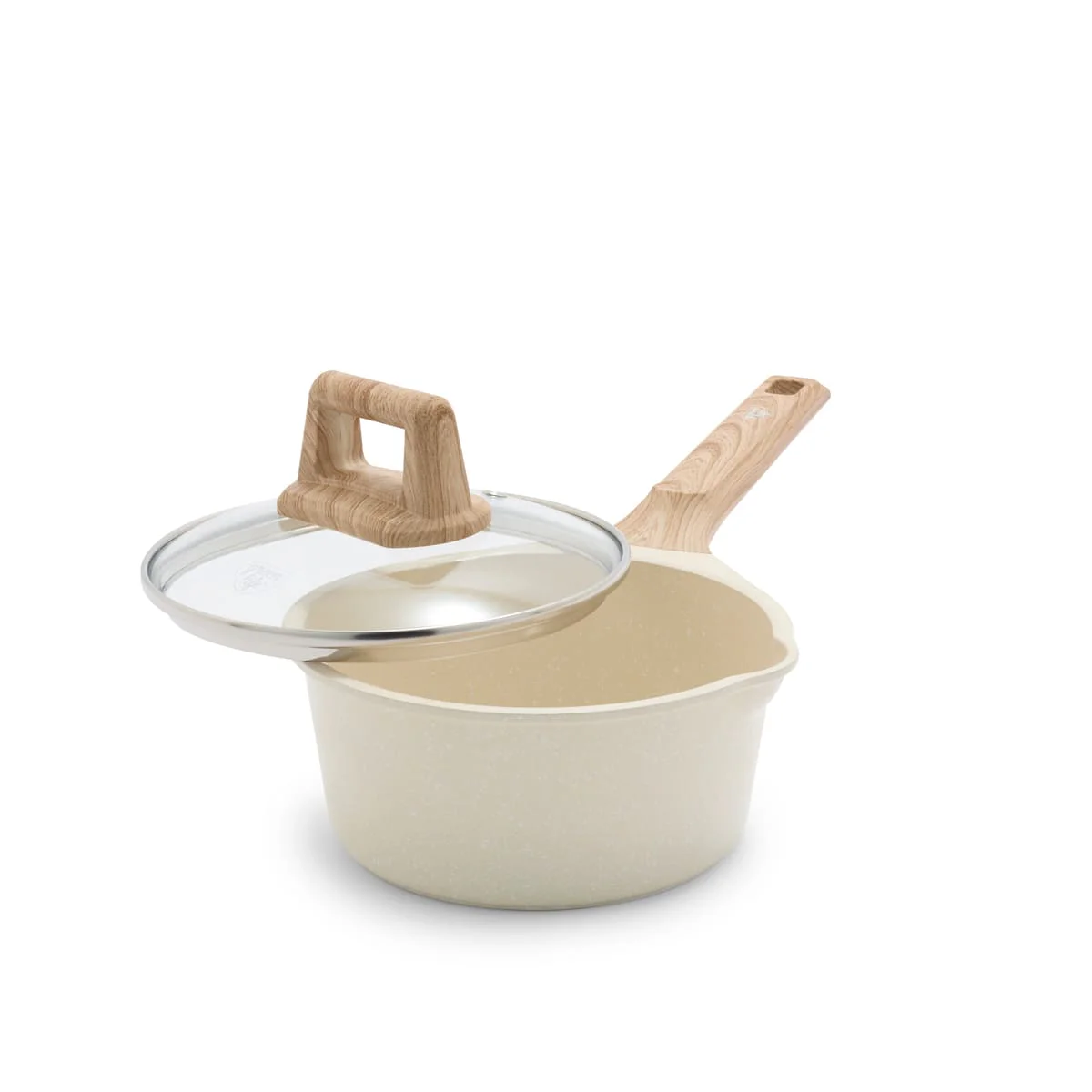 GreenLife Arte<br> 8pc Cookware Set, Cream with White Speckle - Image 5