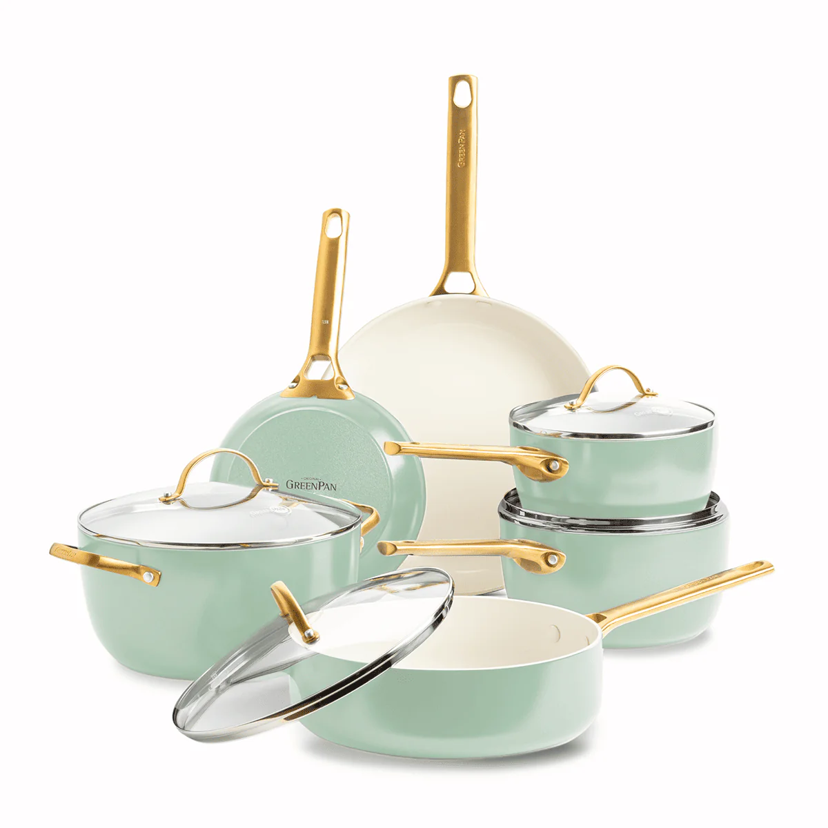 Padova<br> 6 (10) Pc Cookware Set, Pastel Green