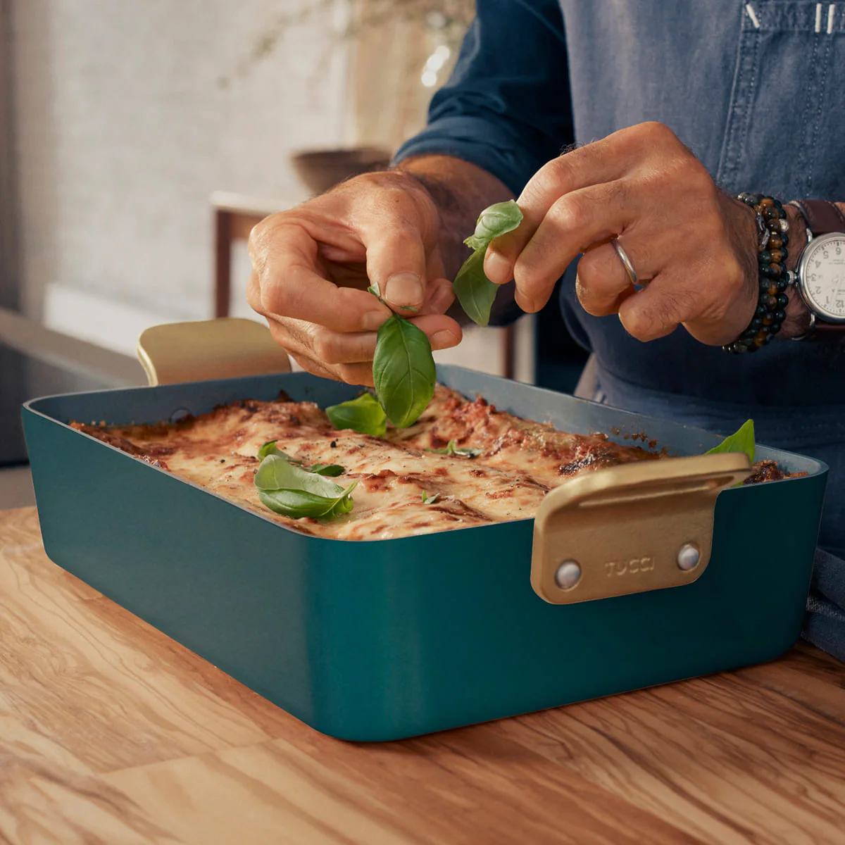 Stanley Tucci™<br> Ceramic Non-Stick 33cm Lasagna Pan | Venetian Teal - Image 2