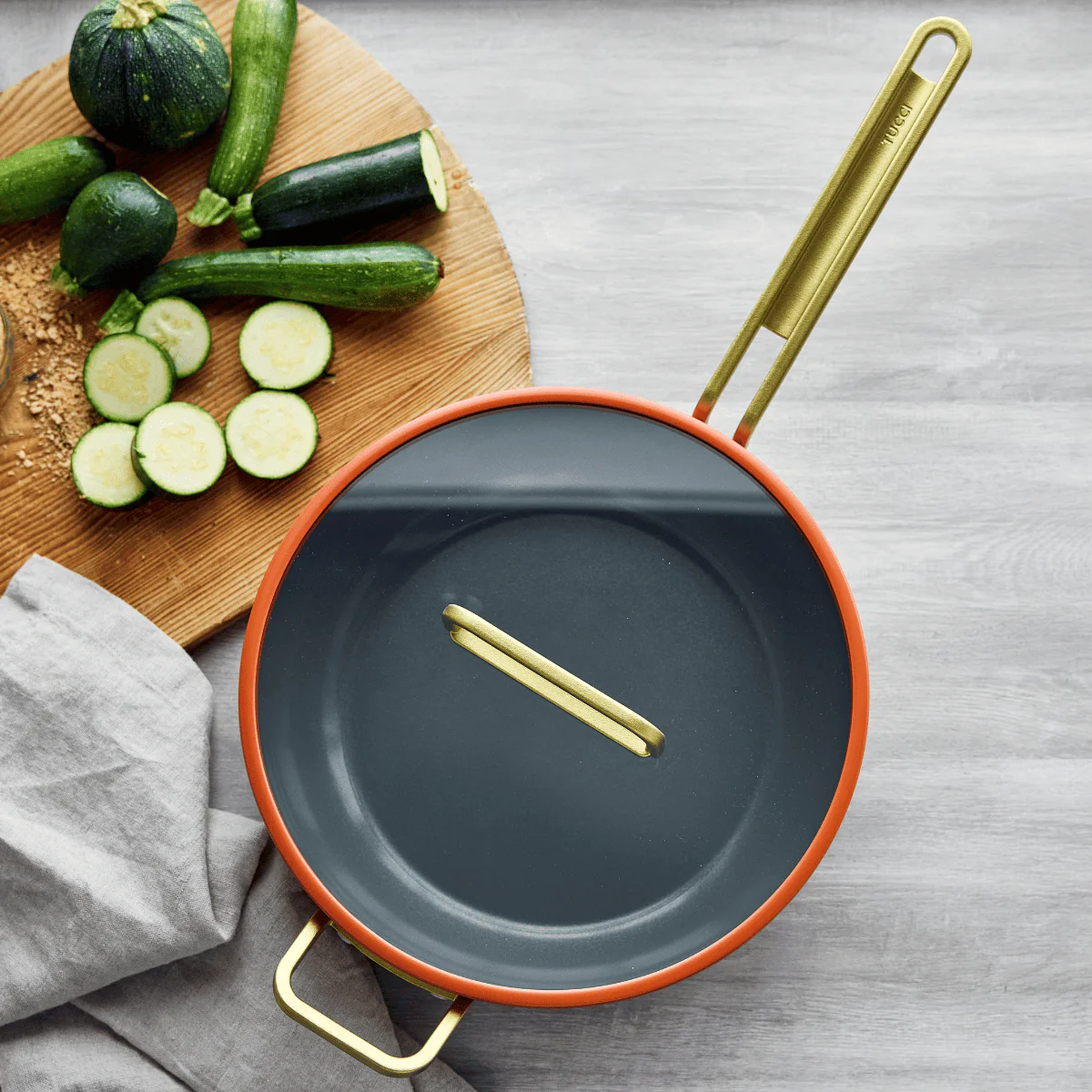 Stanley Tucci™<br> Ceramic Non-Stick 29cm Stanley Pan Junior | Amalfi Sunset - Image 5