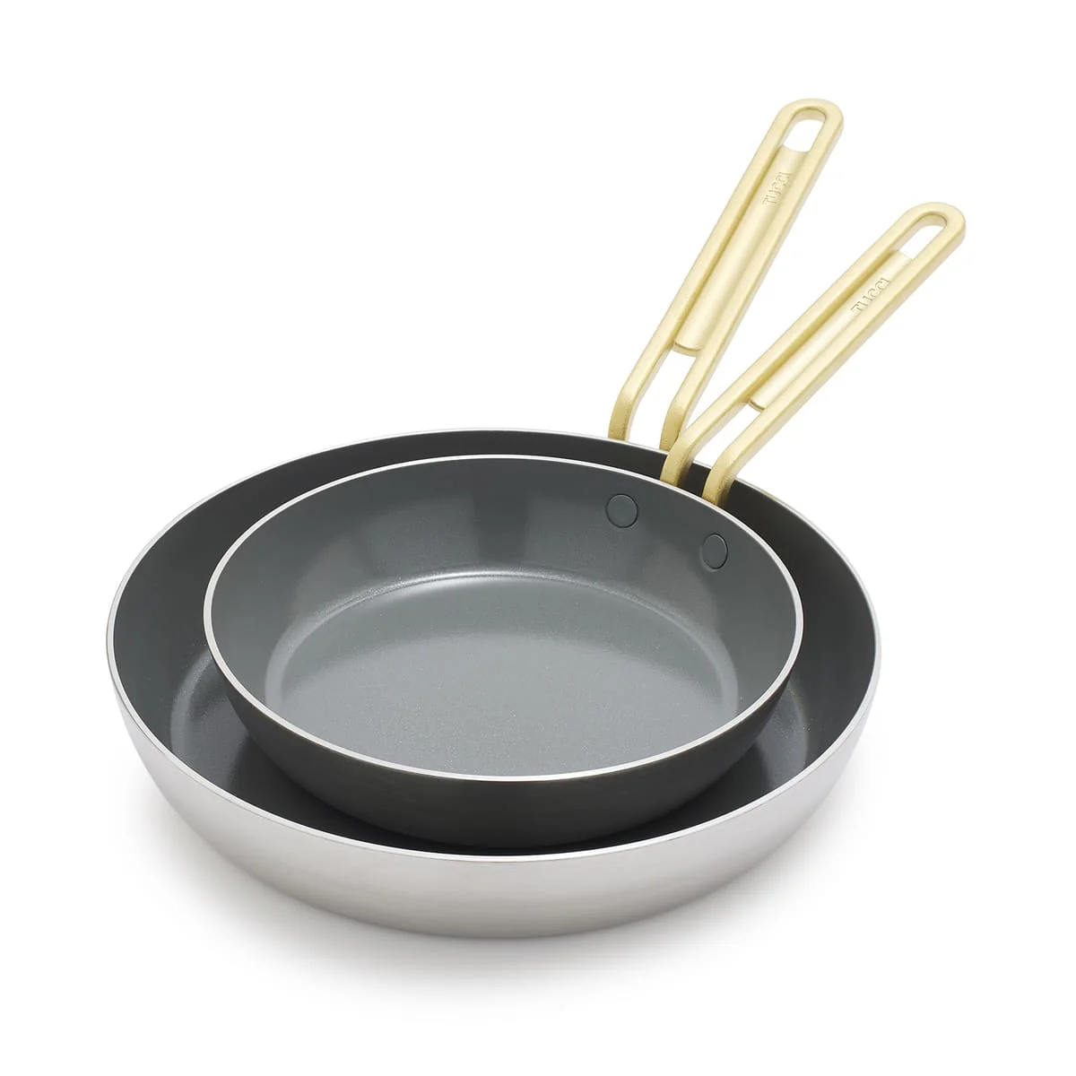 Stanley Tucci™<br> Ceramic Non-Stick 20cm and 26cm Cookware Set | Stainless Steel