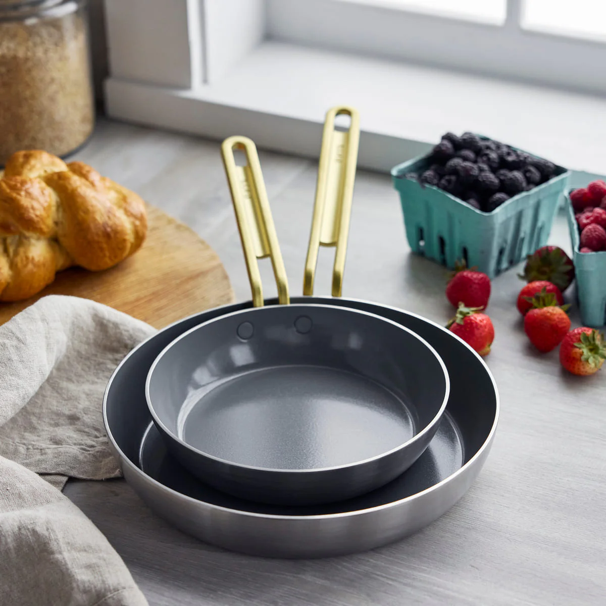 Stanley Tucci™<br> Ceramic Non-Stick 20cm and 26cm Cookware Set | Stainless Steel - Image 2