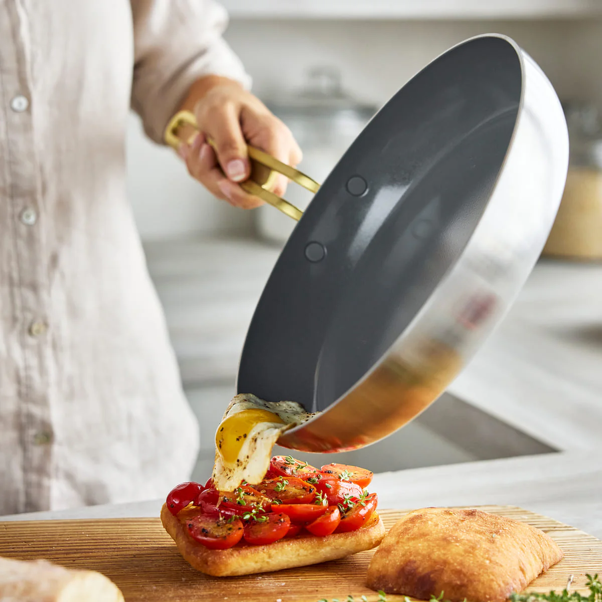 Stanley Tucci™<br> Ceramic Non-Stick 20cm and 26cm Cookware Set | Stainless Steel - Image 3