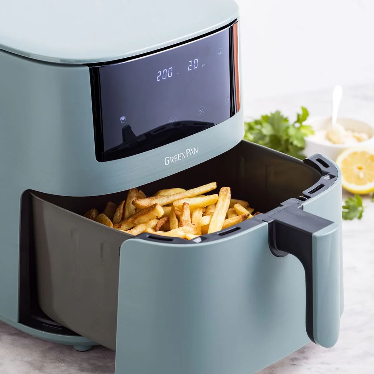 Bistro<br> XXL Coloured Air Fryer - Smokey Sky Blue - Image 2