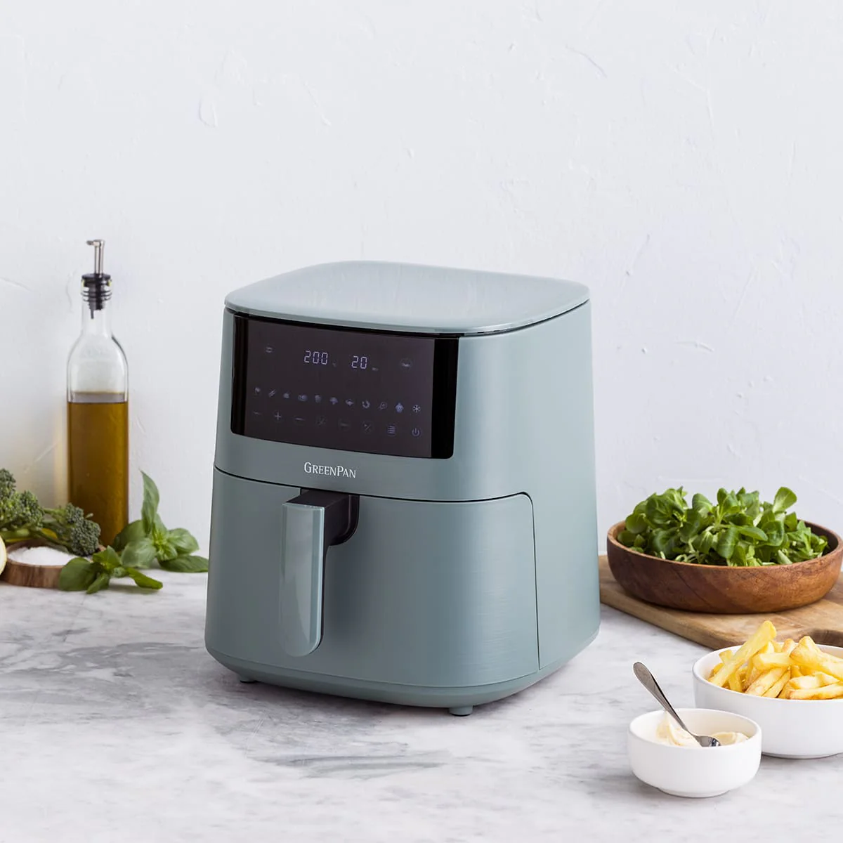 Bistro<br> XXL Coloured Air Fryer - Smokey Sky Blue - Image 3