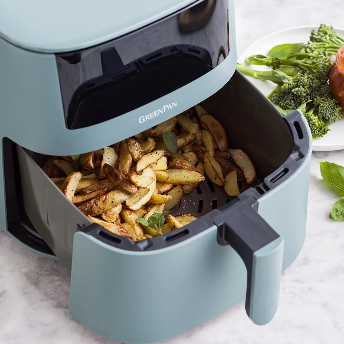 Bistro<br> XXL Coloured Air Fryer - Smokey Sky Blue - Image 8