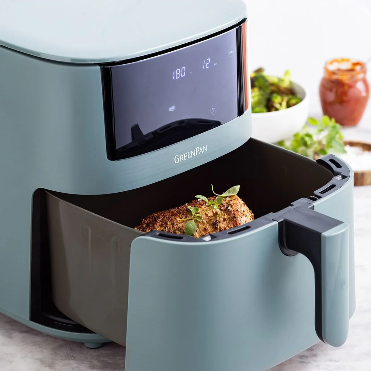 Bistro<br> XXL Coloured Air Fryer - Smokey Sky Blue - Image 9