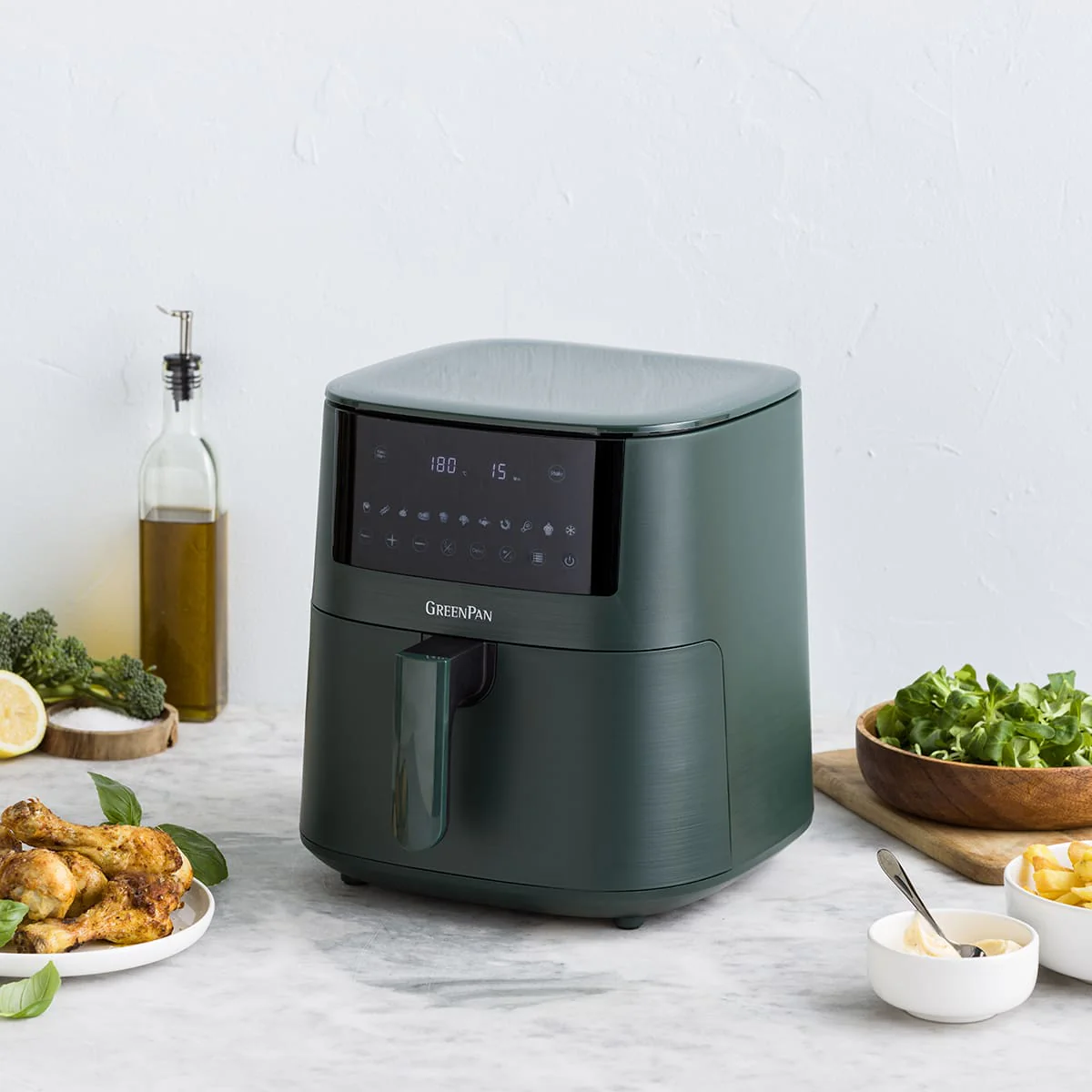 Bistro<br> XXL Coloured Air Fryer - Pine Green - Image 4