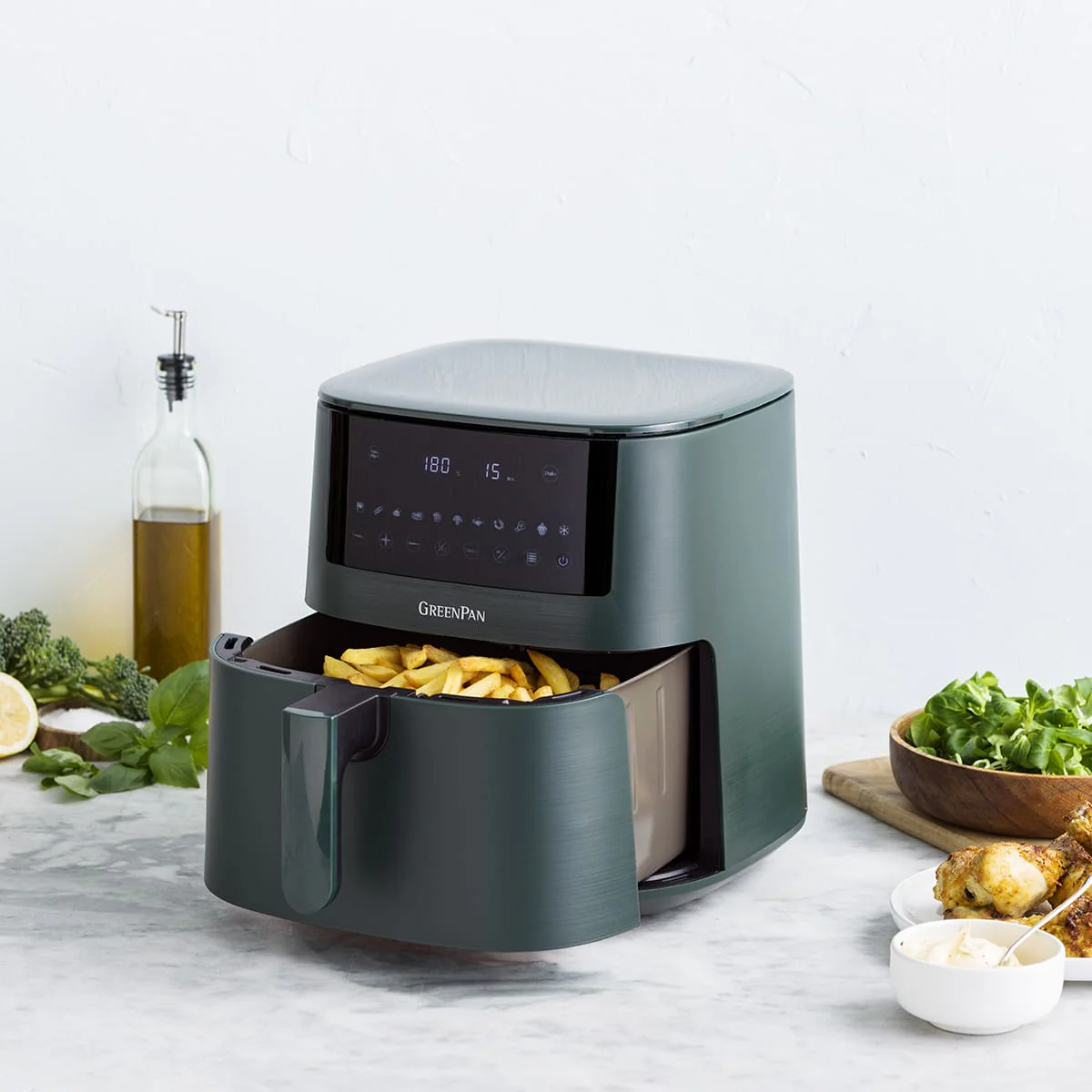 Bistro<br> XXL Coloured Air Fryer - Pine Green - Image 6