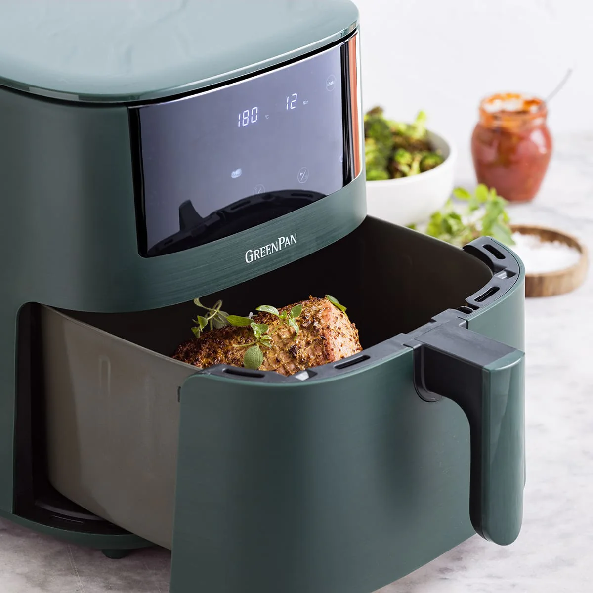 Bistro<br> XXL Coloured Air Fryer - Pine Green - Image 8