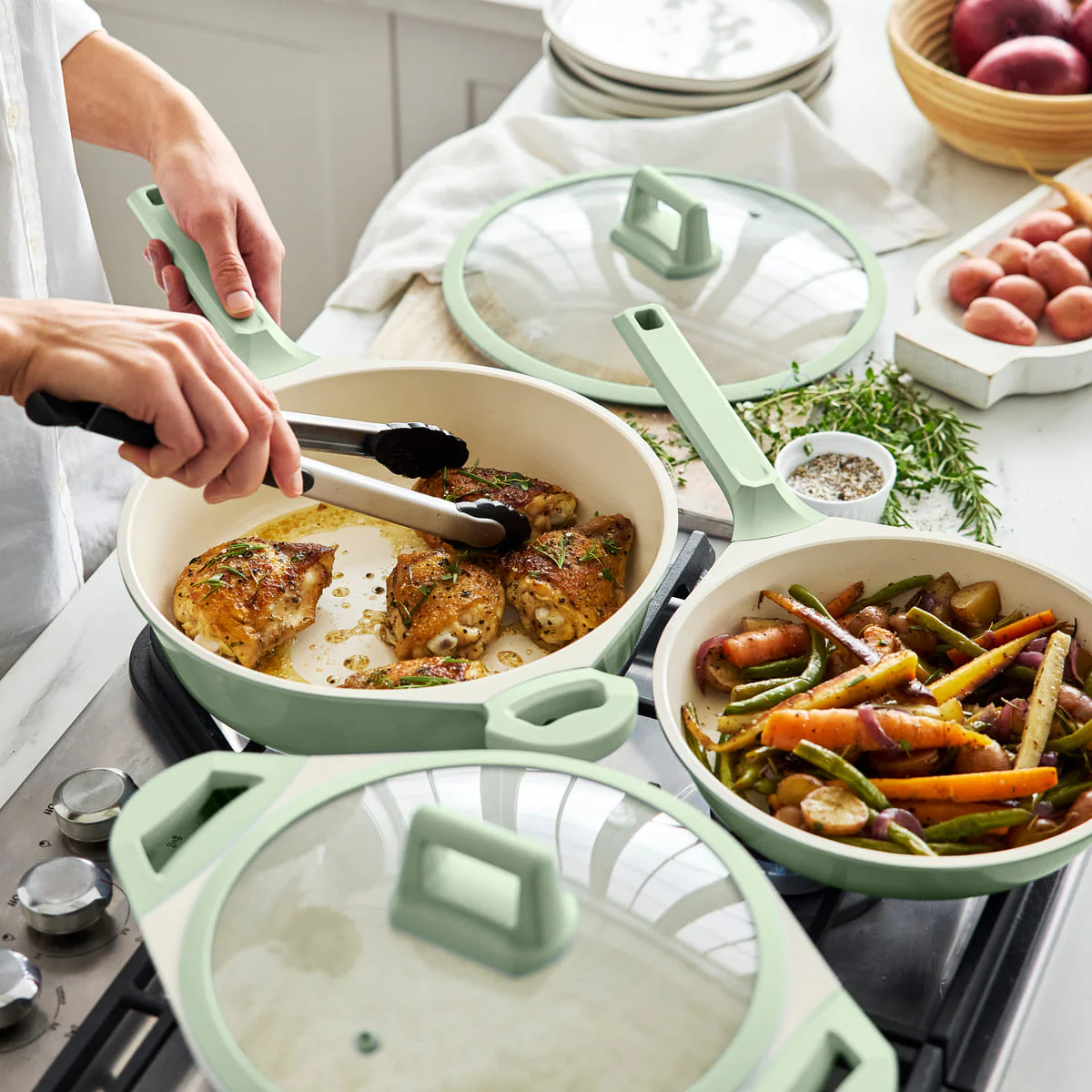 GreenLife Arte<br> 8pc Cookware Set, Green Sage - Image 4