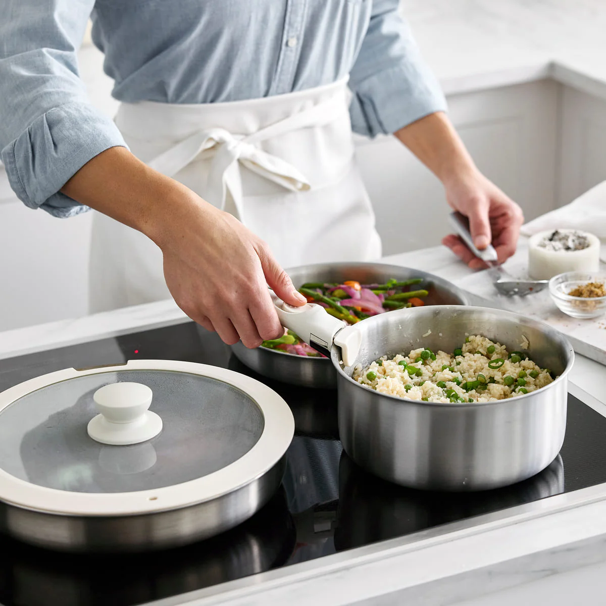 Click<br> 10pcs Cookware Set - Stainless Steel - Image 5