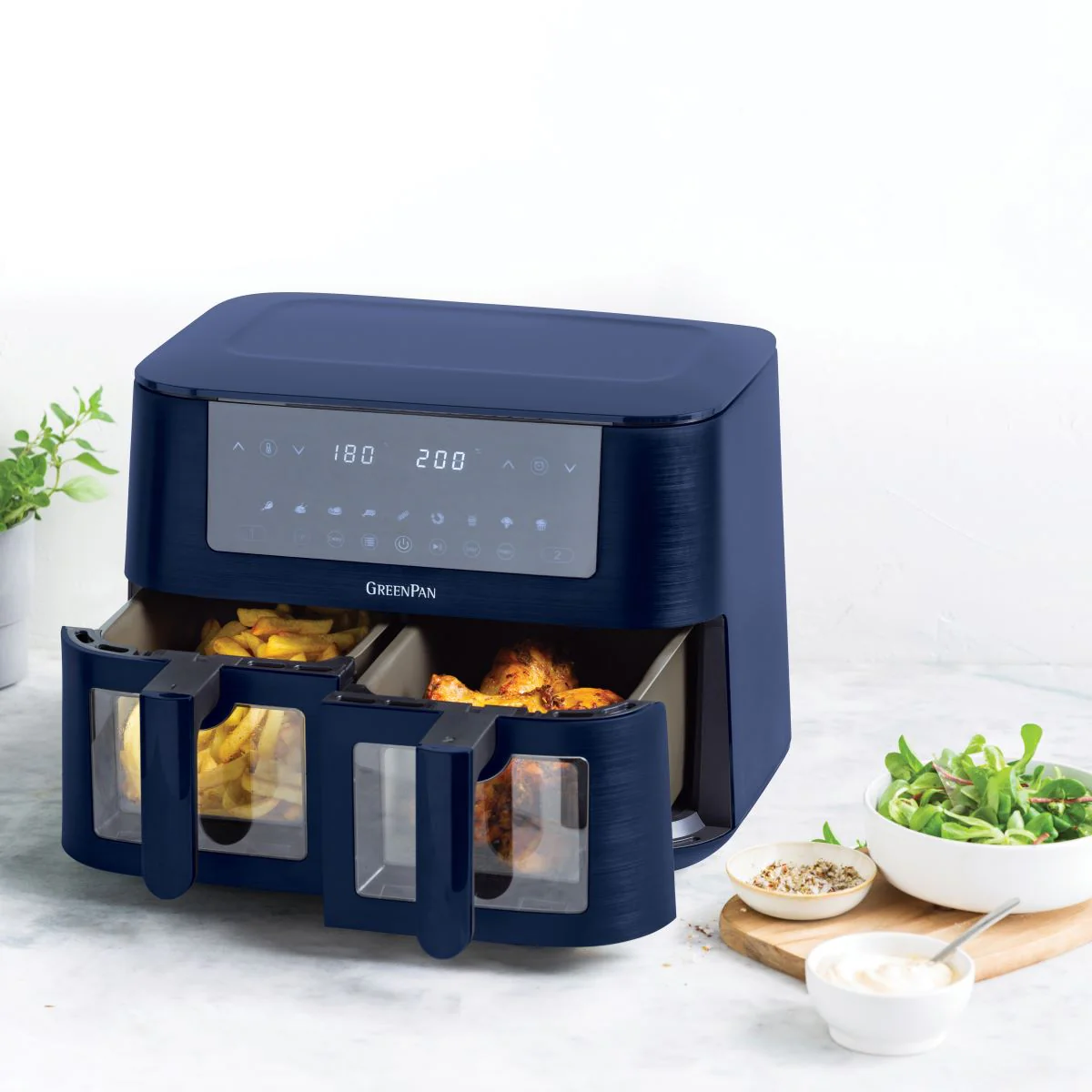 Bistro<br> XXL Dual Zone Air Fryer - Oxford Blue - Image 4