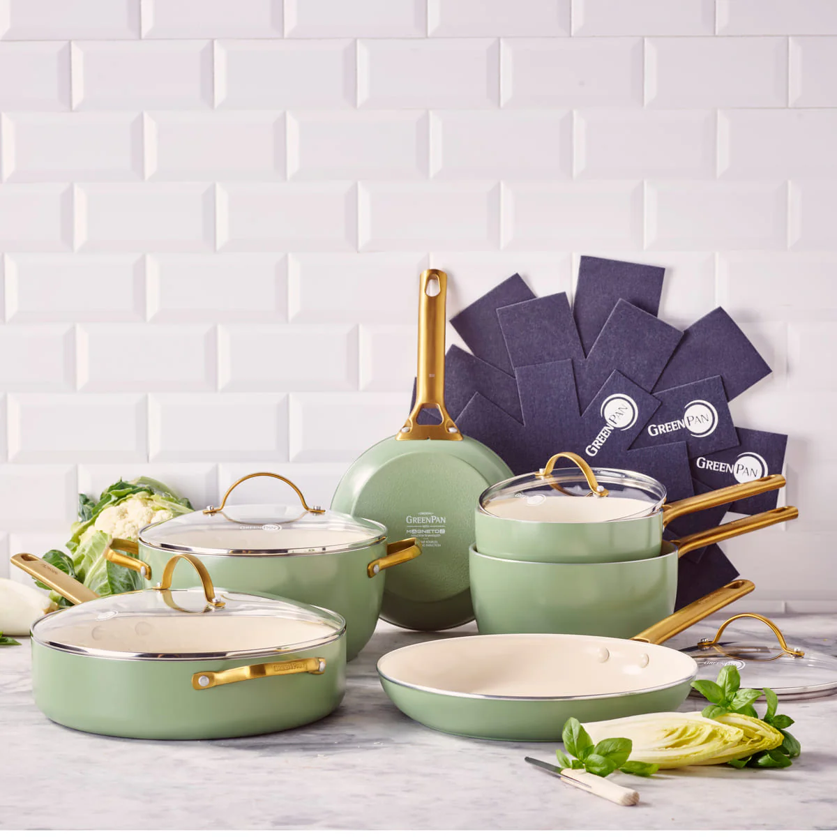 Padova<br> 6 (10) pc Cookware Set, Green Sage - Image 2