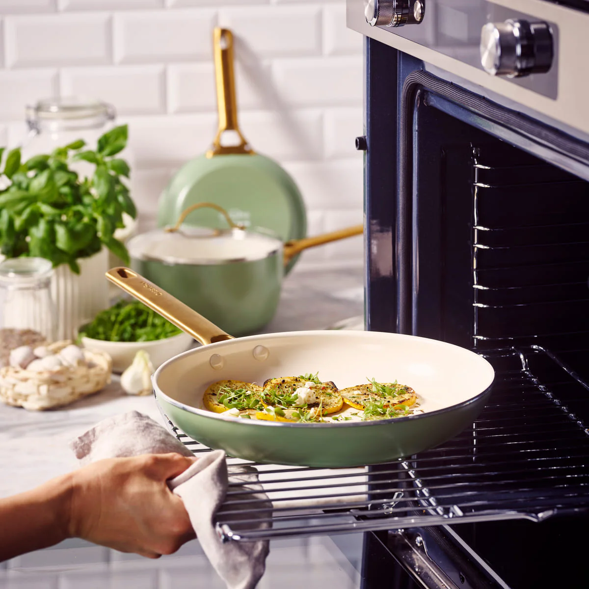 Padova<br> 6 (10) pc Cookware Set, Green Sage - Image 5