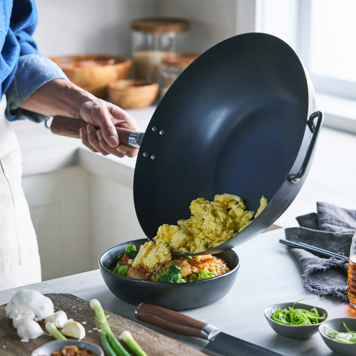 Kyoto<br> Wok, Black - 35cm - Image 2