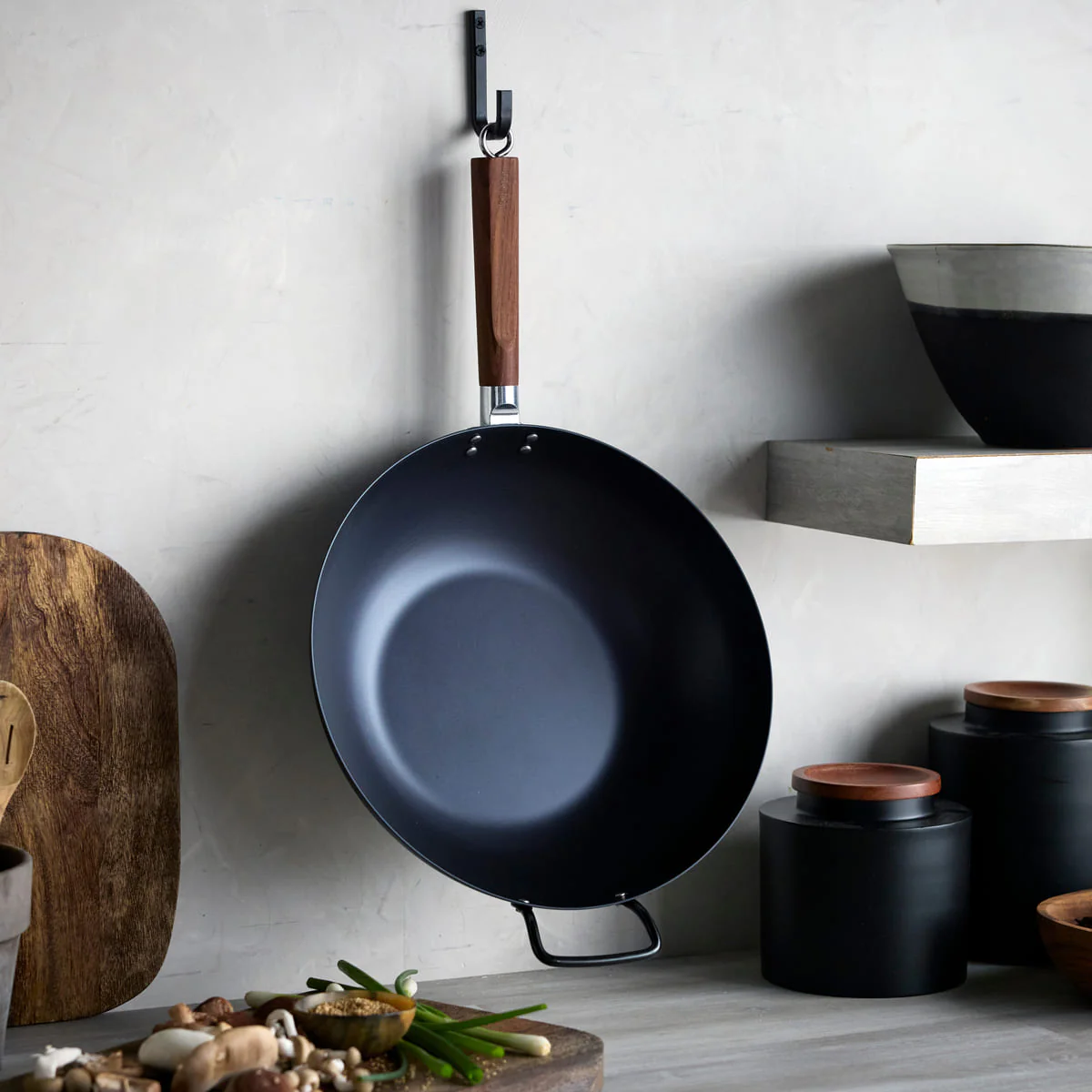 Kyoto<br> Wok, Black - 35cm - Image 4