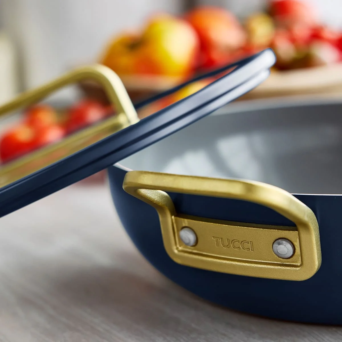 Stanley Tucci™<br> Ceramic Non-Stick 29cm Stanley Pan Junior | Marino Blue - Image 3