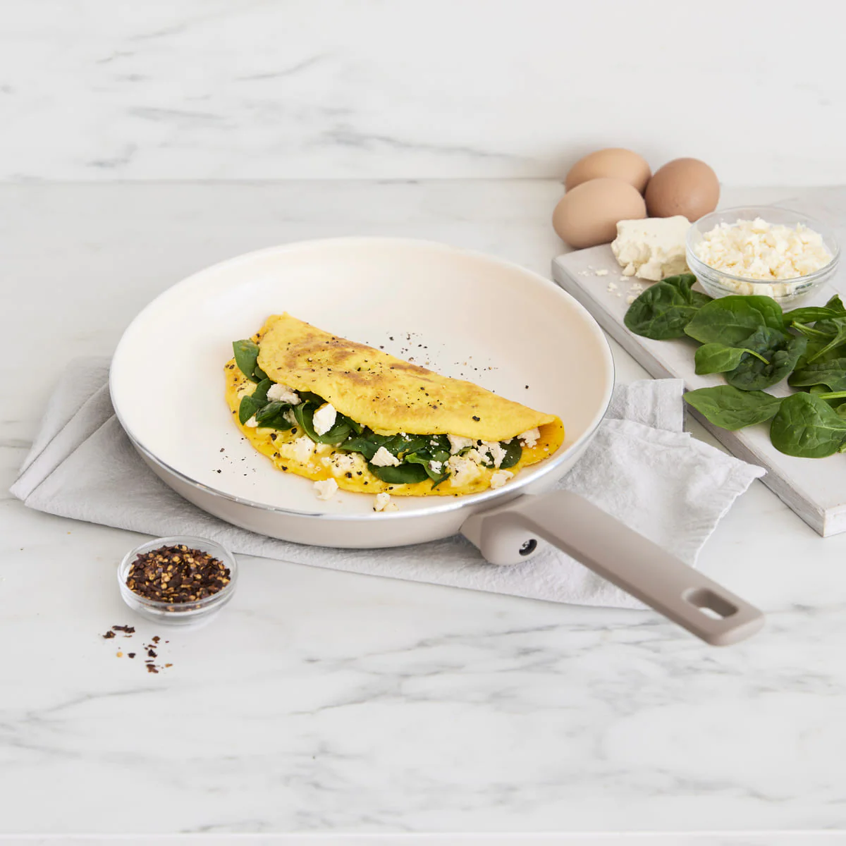 Essence<br> Frying Pan, Taupe - 24cm - Image 2
